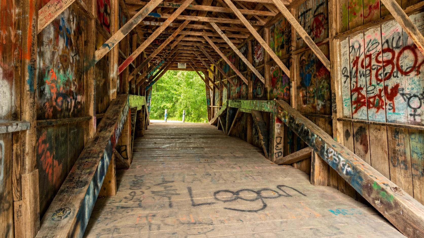 Stovall Mill Covered Bridge Interior