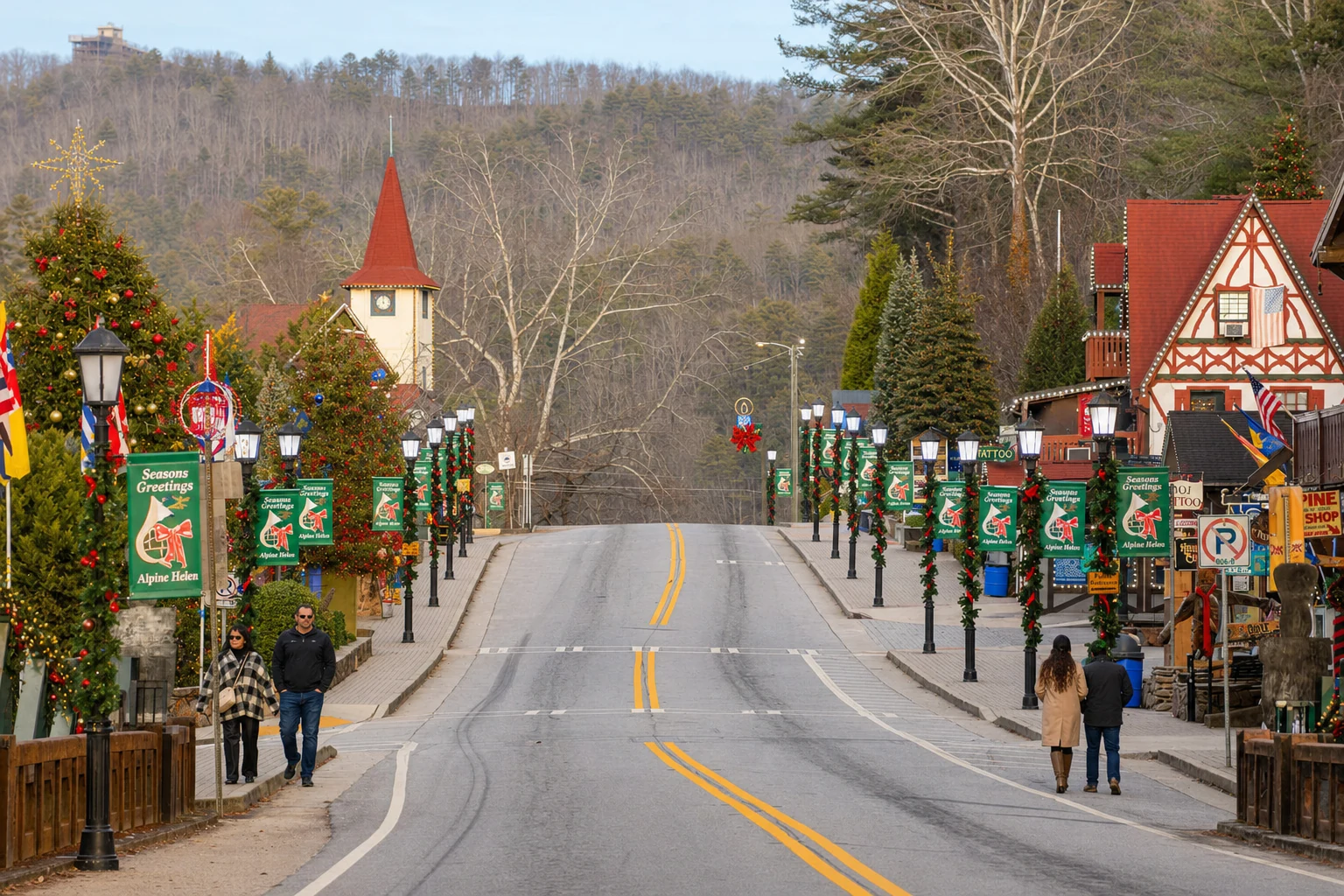 Helen, GA Bavarian Village at Christmas
