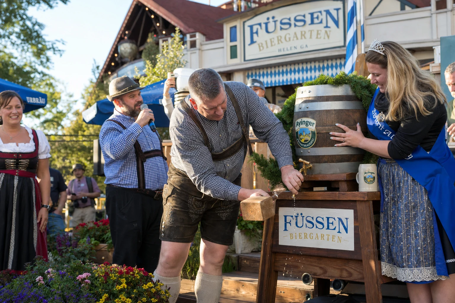 Fussen Biergarten Keg Tapping