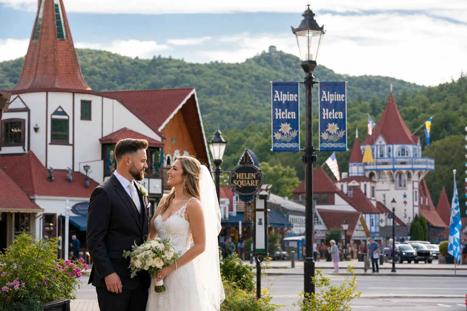 Helen, Georgia Bavarian Wedding Scene