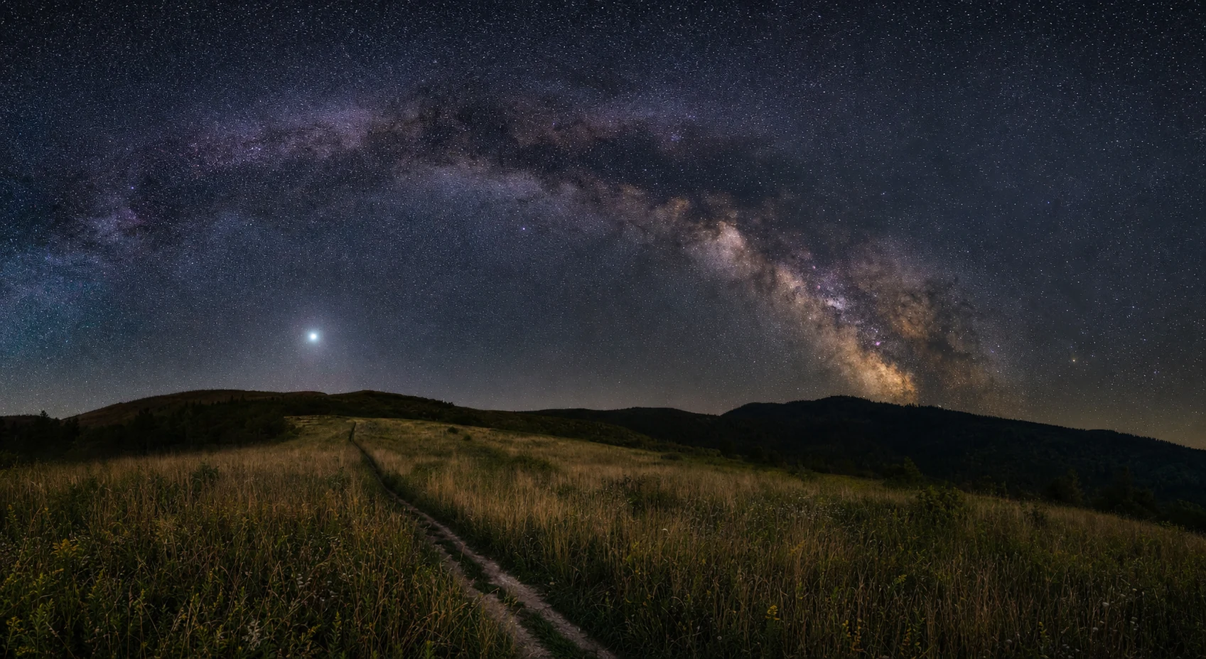 Milky Way Over North Georgia Mountains