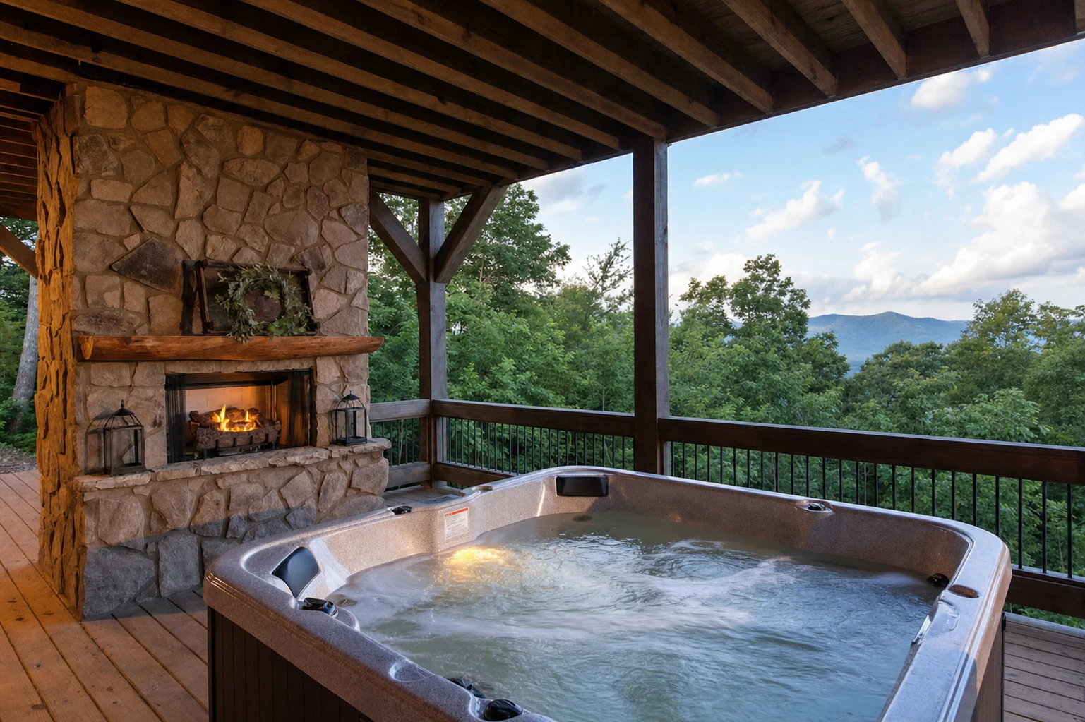 Romantic Cabin Hot Tub Mountain View