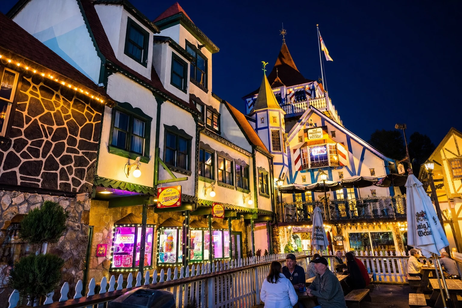 Helen Alpine Village at Night
